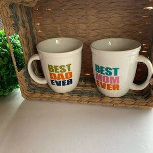 Natural Life Ceramic Mug Set, Mom and Dad,